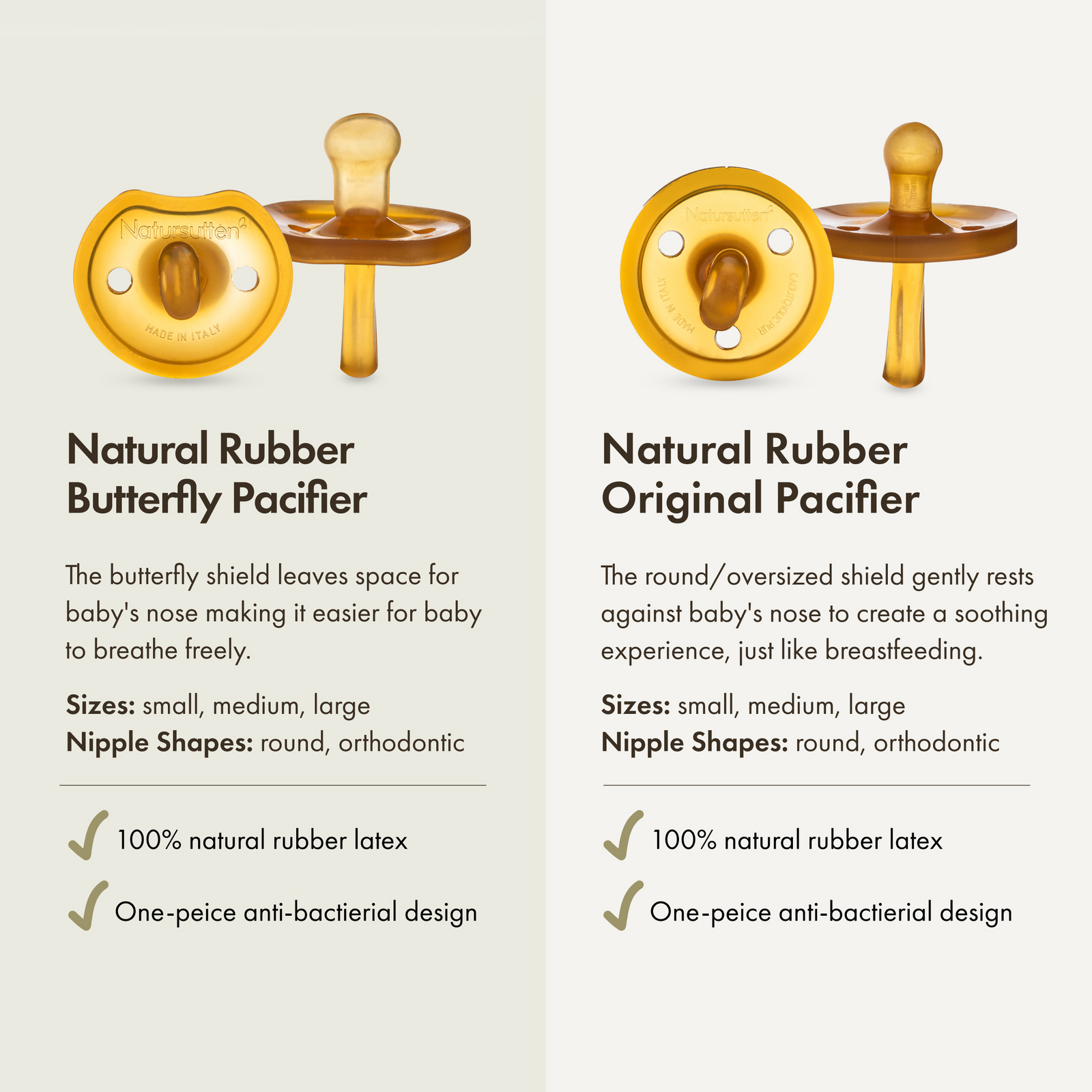 Natural Rubber Original Pacifier - 1 Pack - Natursutten